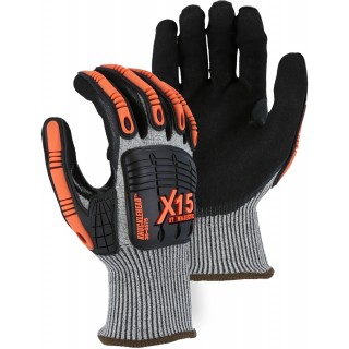 35-5575 Majestic® X-15® Cut & Impact Resistant Glove with Double Sandy Nitrile Coating